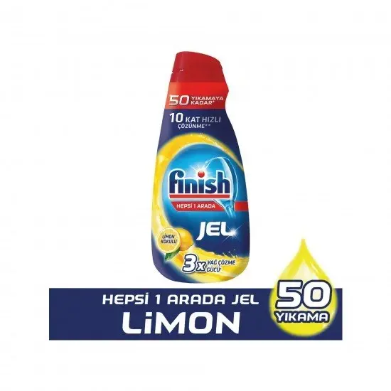 Finish Bulaşık Makinesi Deterjanı Hepsi 1 Arada Jel Konsantre 1000 ml 50 Yıkama