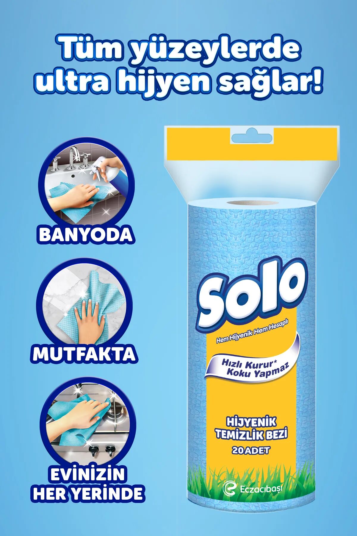 Solo Hijyen Temizlik Bezi Kullan At 80 Yaprak