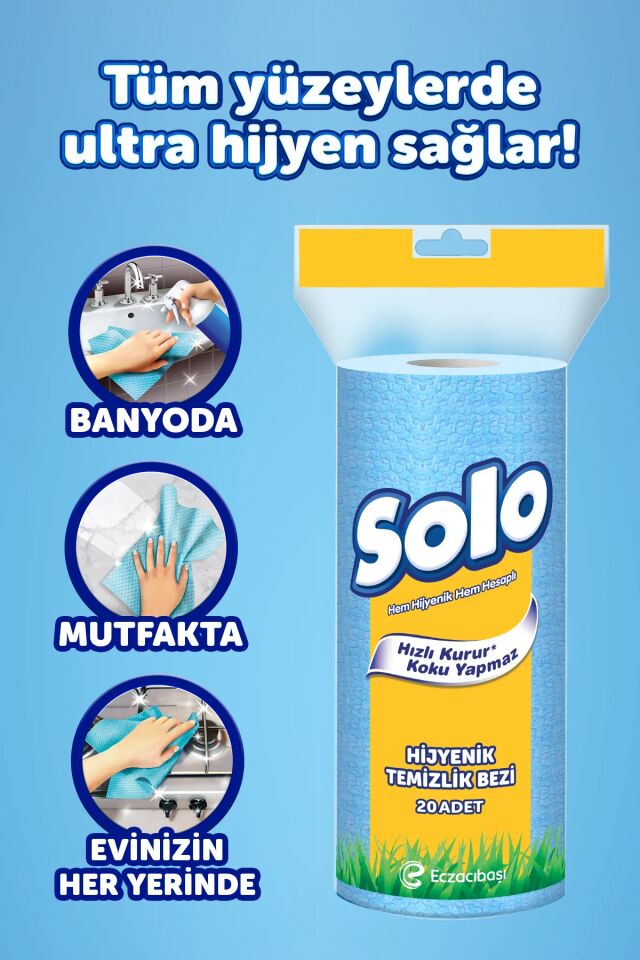 Solo Hijyen Temizlik Bezi Kullan At 80 Yaprak