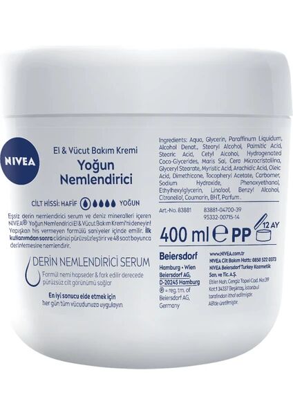 Nivea El Vücut Kremi Express Hydration Normal Kuru 400 Ml