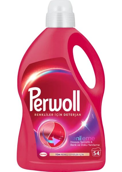 Perwoll Renkliler Hassas Bakım Sıvı Çamaşır Deterjanı 2970 ml (54 Yıkama)