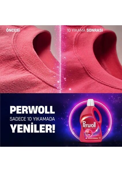 Perwoll Renkliler Hassas Bakım Sıvı Çamaşır Deterjanı 2970 ml (54 Yıkama)