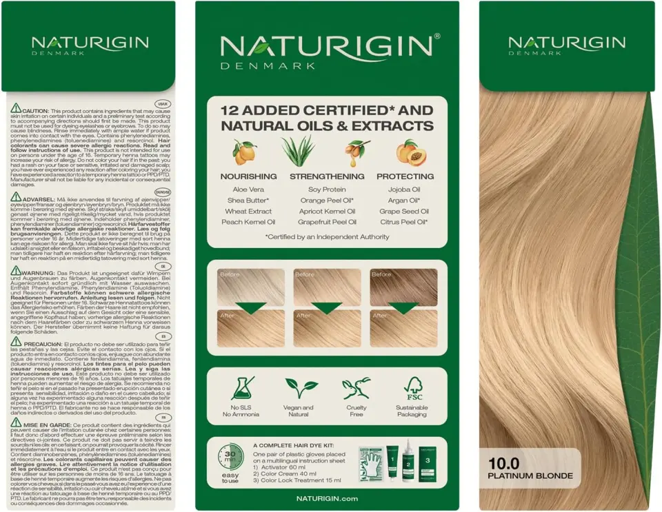 Naturigin Organik İçerikli Saç Boyası 10.0 Platin Sarısı