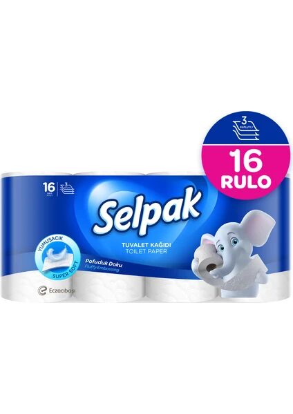 Selpak 3 Katlı Tuvalet Kağıdı 16'lı