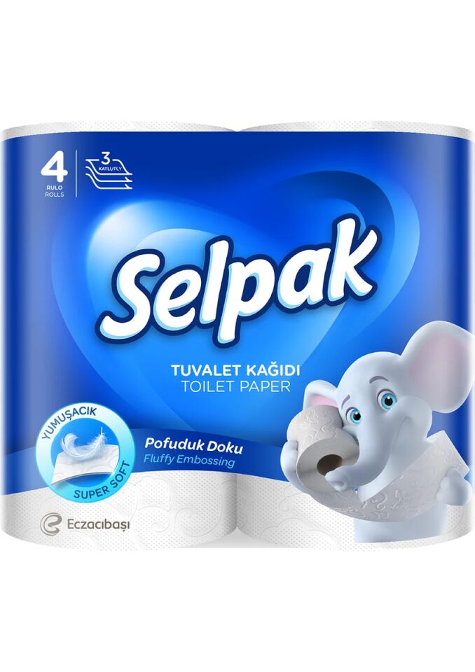 Selpak 3 Katlı Tuvalet Kağıdı 4 lü