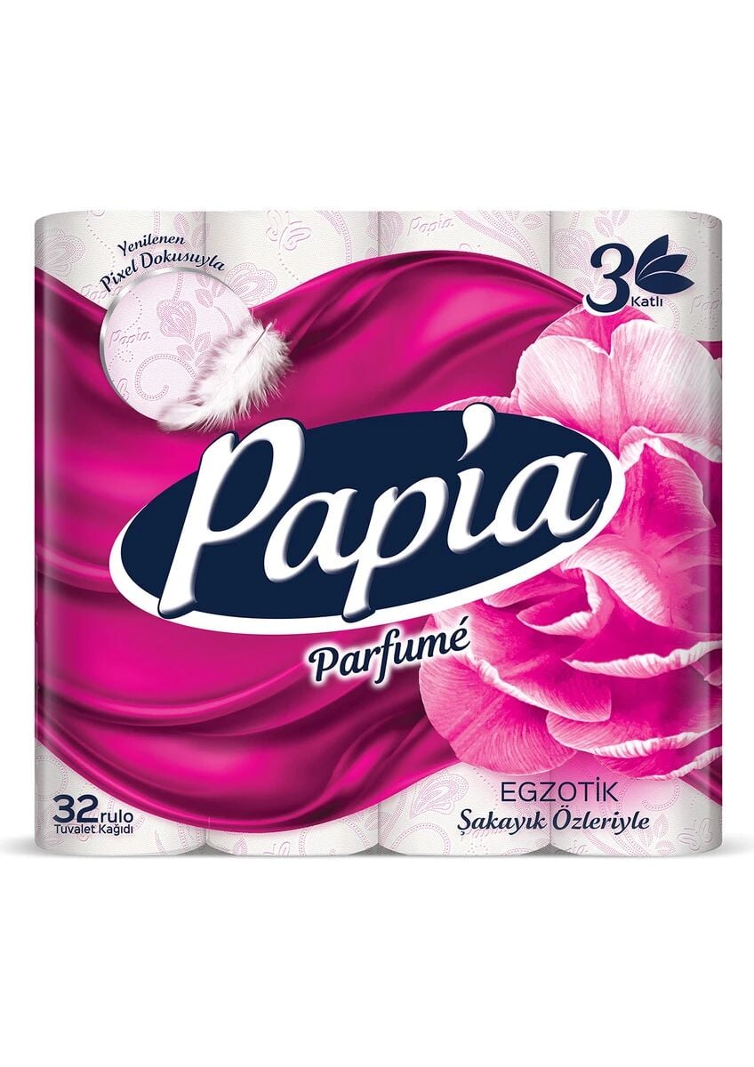 Papia 3 Katlı Tuvalet Kağıdı 32’li Egzotik Parfümlü