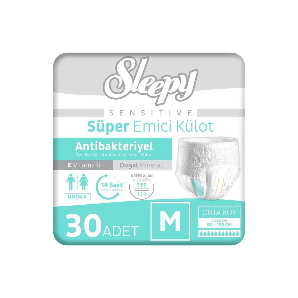 Sleepy Sensitive Antibakteriyel Emici Külot Medium 30 Adet