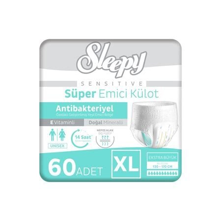 Sleepy Sensitive Antibakteriyel Emici Külot Xlarge 30x2 60 Adet