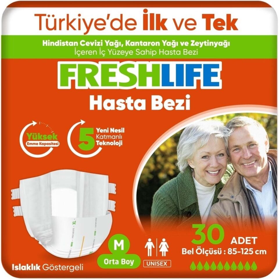 Freshlife Hasta Bezi Belbantlı Medium 30 lu